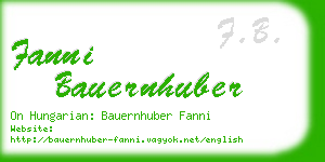 fanni bauernhuber business card